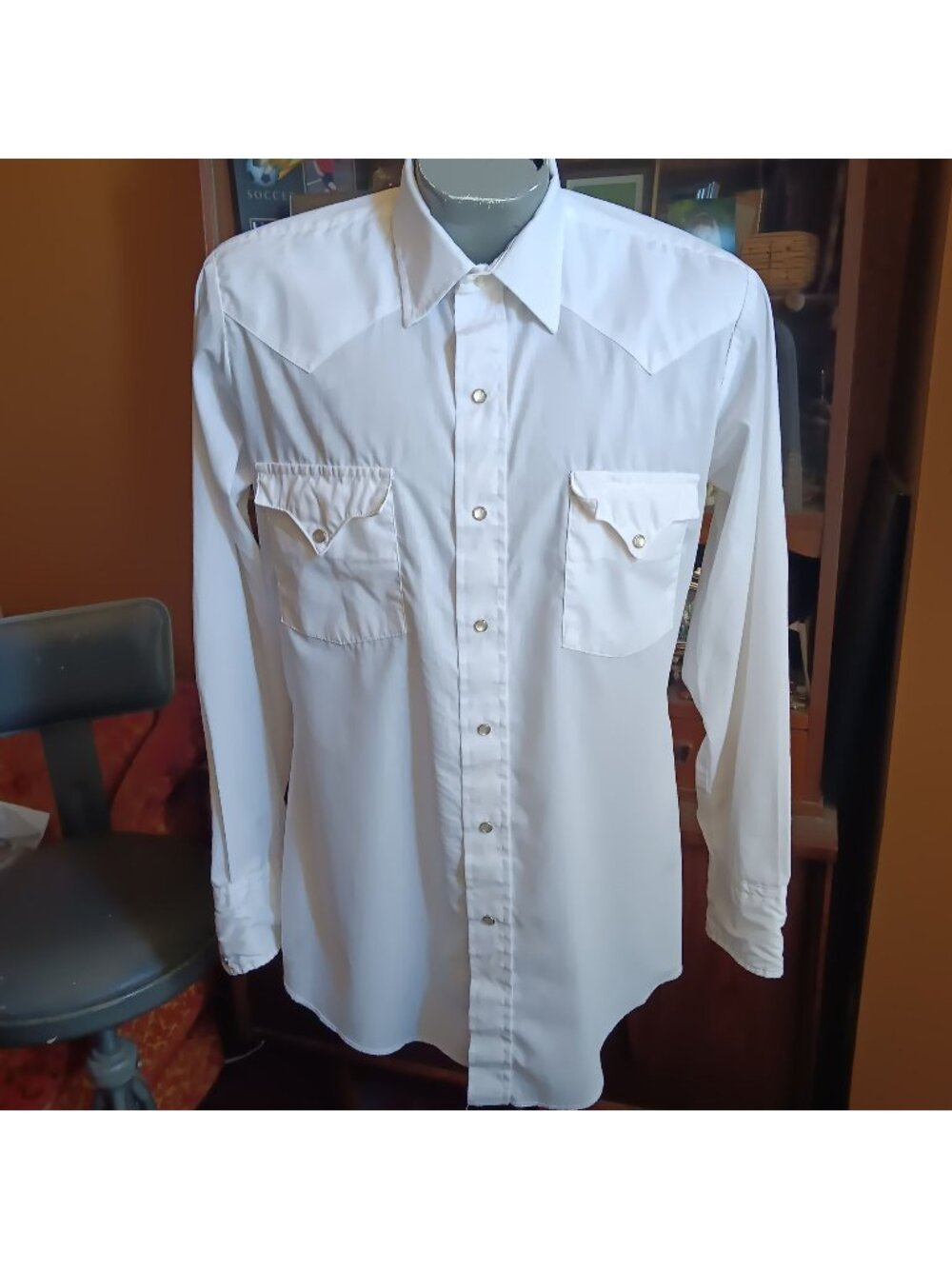 Tem Tex True Vintage Medium Western Shirt 1980s White Ice Cream White 1980's USA